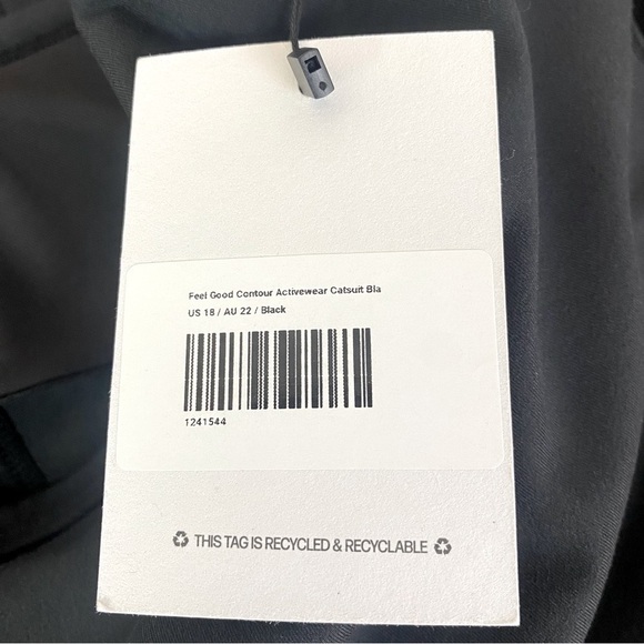 Princess Polly Black Feel Good Contour Activewear Catsuit Size 18 - Picture 8 of 9